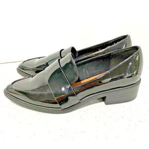 H&M Black Patent Penny Loafers Classic Career Casual Low Heels EU 39 / US 8M